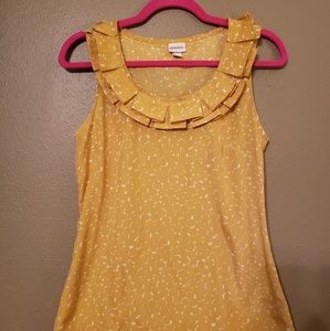 Mustard and white tank